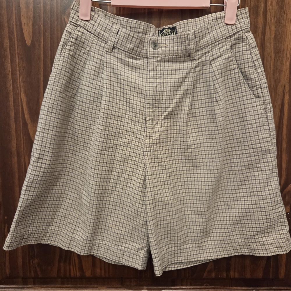 Lee Casuals Checkered Shorts - Brown and Cream